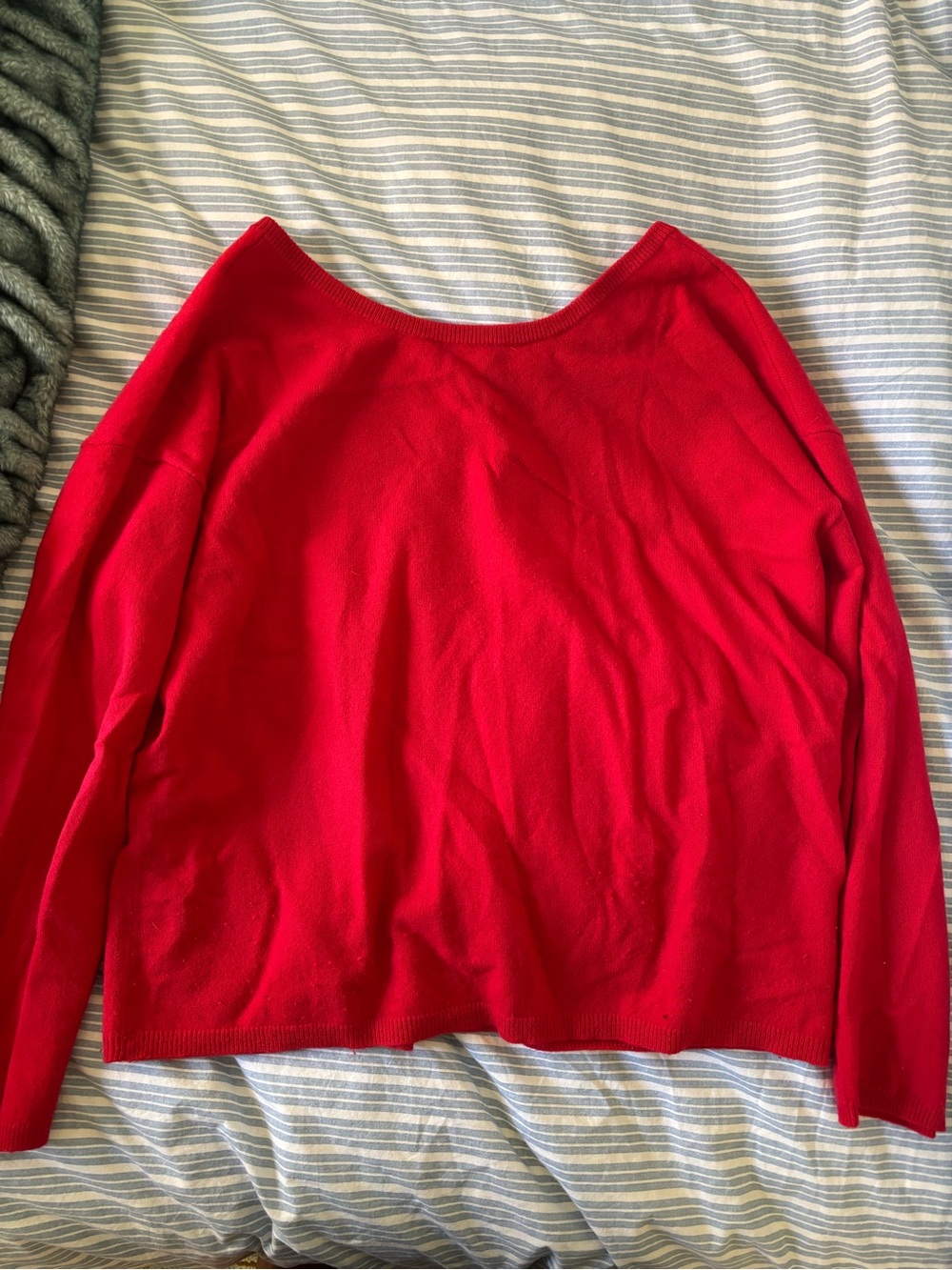 Naadam Signature Cashmere Open Neck Cardigan Sweater in Firecracker Red - Picture 3 of 6